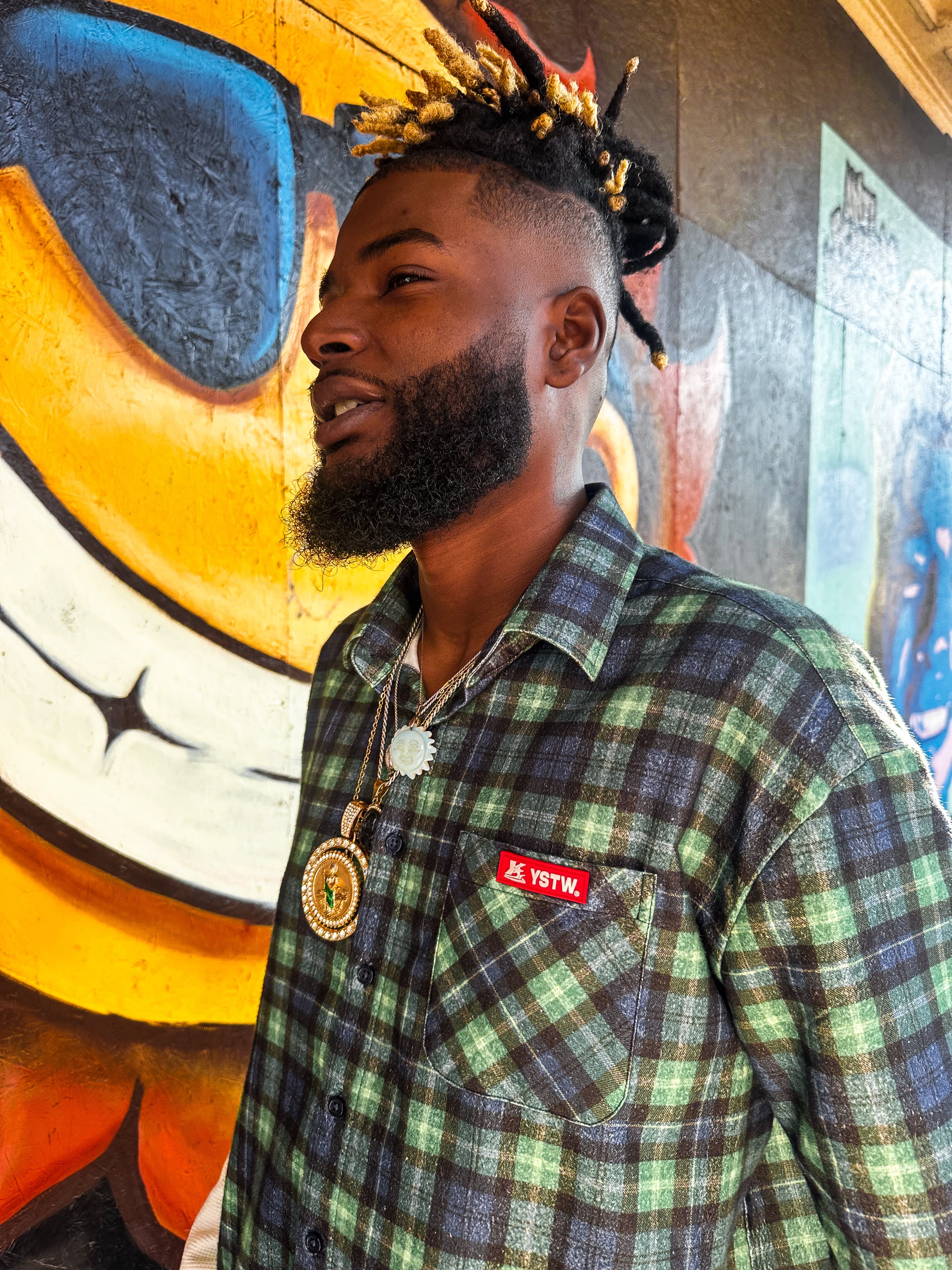 LAYERED FLANNEL TEE