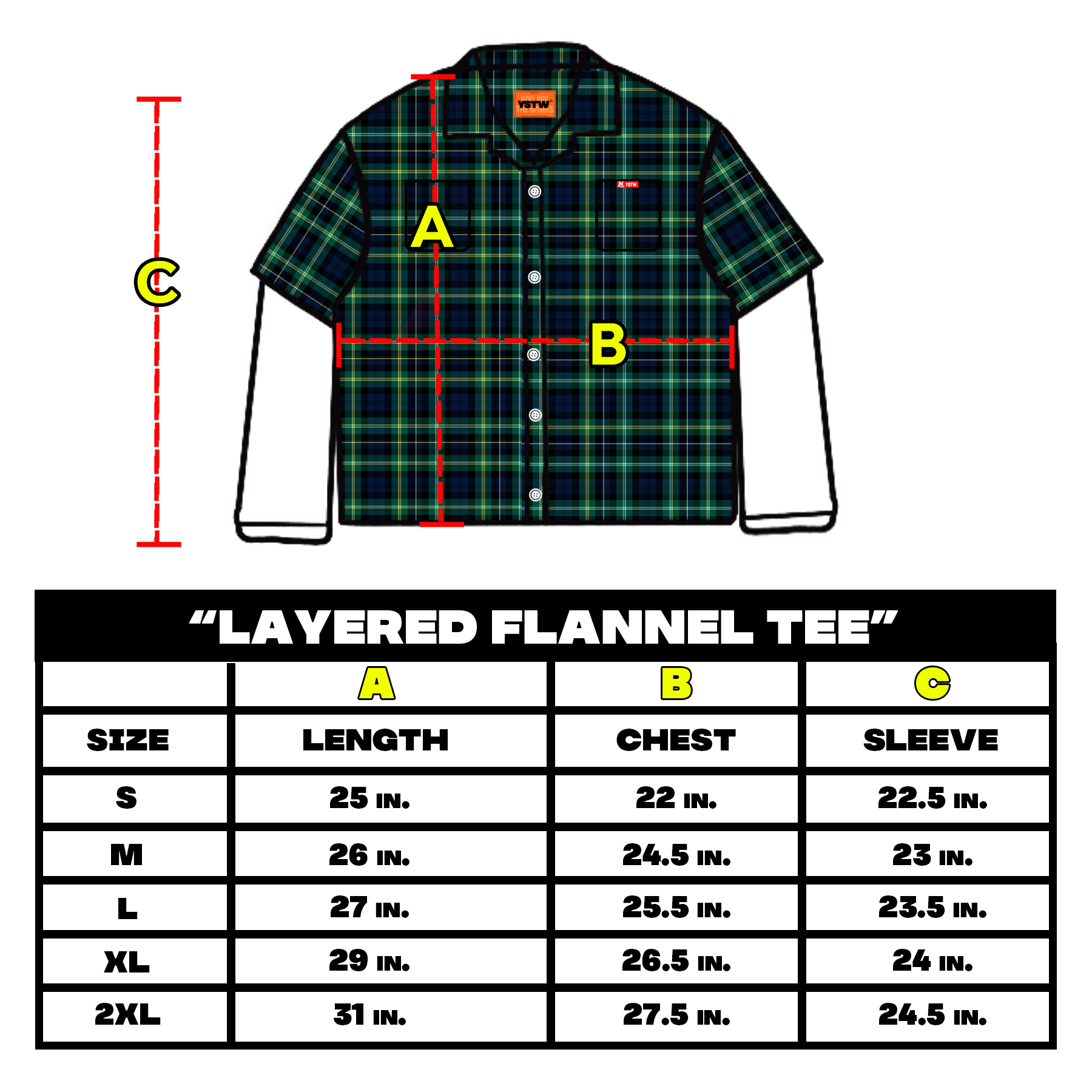 LAYERED FLANNEL TEE
